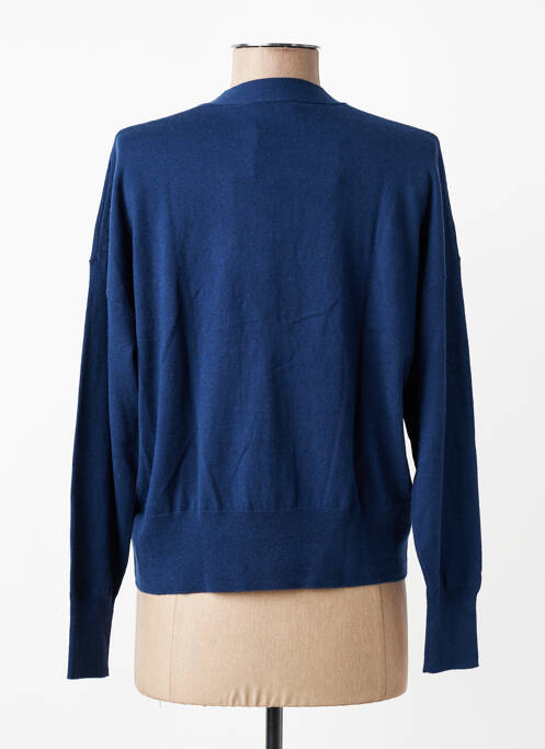 Gilet manches longues fermeture boutonnée sur le devant bleu ESTHEME femme
