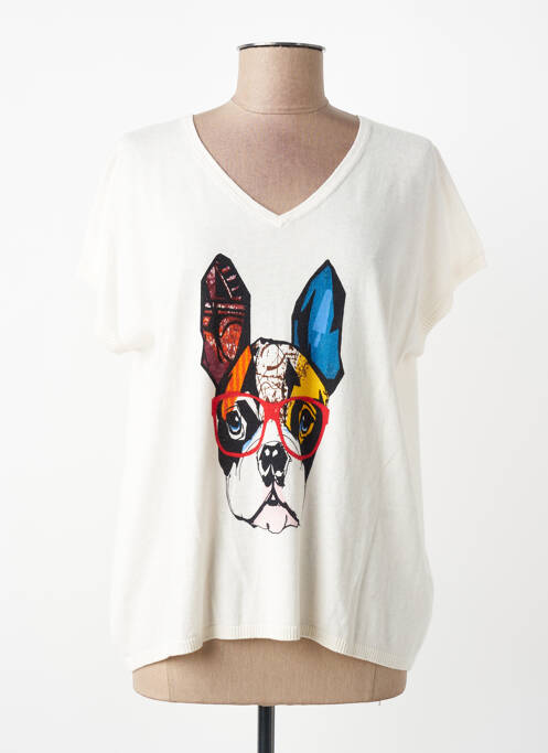 Top manches courtes manches courtes blanc ESTHEME femme