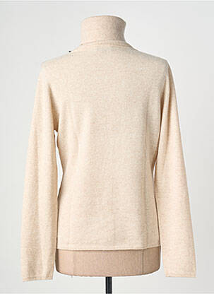 Pull col roulé coupe cintrée manches longues beige ESTHEME femme