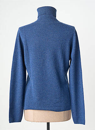 Pull col roulé coupe cintrée manches longues bleu ESTHEME femme