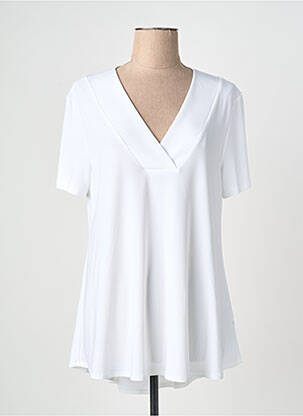 Top stretch manches courtes blanc JOSEPH RIBKOFF femme