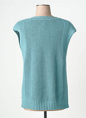 Pull coupe droite manches courtes vert MARBLE femme