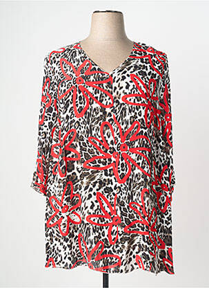 Blouse manches 3/4 manches 3/4 rouge SEMPRE PIU femme