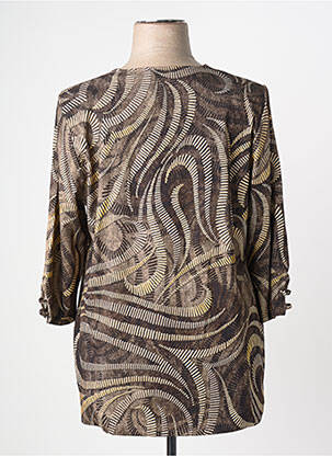 T-shirt manches 3/4 manches 3/4 marron CHALOU femme