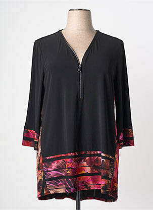 Tunique manches longues imprimé fantaisie noir JOSEPH RIBKOFF femme