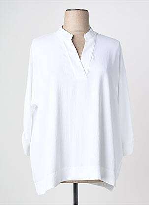 Blouse tissage popeline manches longues blanc JOSEPH RIBKOFF femme