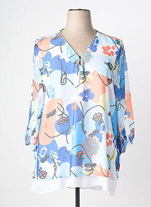 Top imprimé fantaisie manches 3/4 blanc JOSEPH RIBKOFF femme