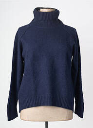 Pull col roulé coupe droite manches longues bleu FUEGO WOMAN femme