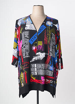 Tunique manches longues imprimé fantaisie noir JOSEPH RIBKOFF femme