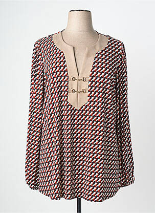 Top stretch manches longues marron JOSEPH RIBKOFF femme
