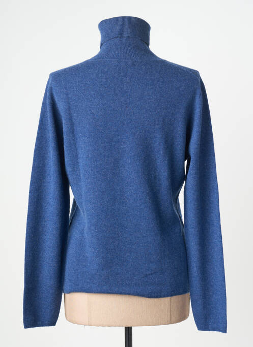 Pull col roulé coupe cintrée manches longues bleu ESTHEME femme