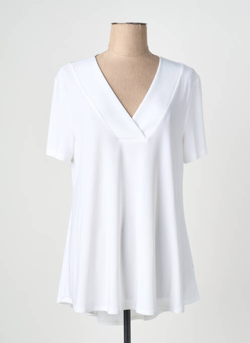 Top stretch manches courtes blanc JOSEPH RIBKOFF femme