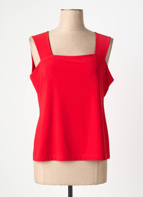 Top col carré sans manche rouge JOSEPH RIBKOFF femme