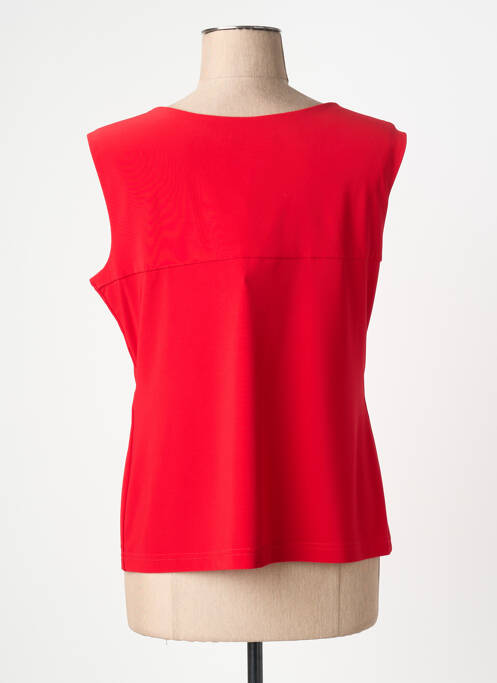 Top col carré sans manche rouge JOSEPH RIBKOFF femme