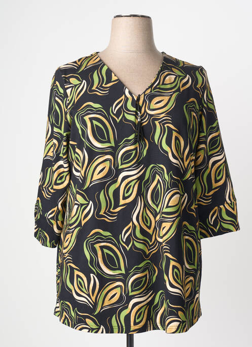 T-shirt imprimé fantaisie manches 3/4 noir CHALOU femme