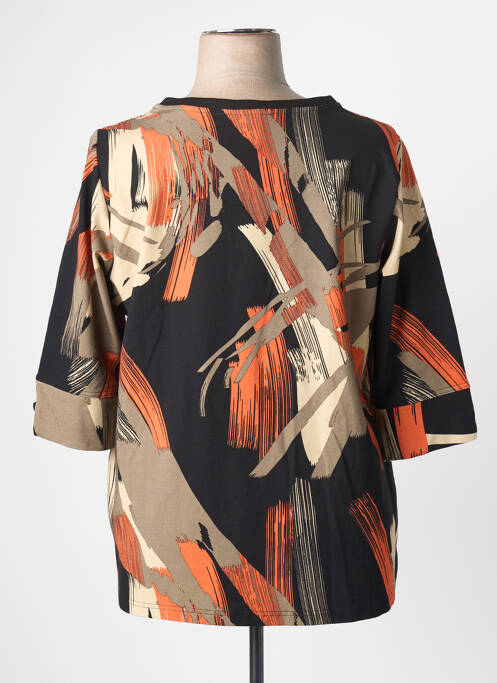 T-shirt imprimé fantaisie manches 3/4 noir CHALOU femme