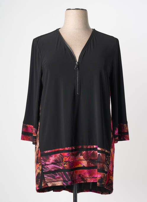 Tunique manches longues imprimé fantaisie noir JOSEPH RIBKOFF femme