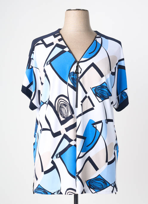 T-shirt imprimé fantaisie manches courtes bleu JOSEPH RIBKOFF femme