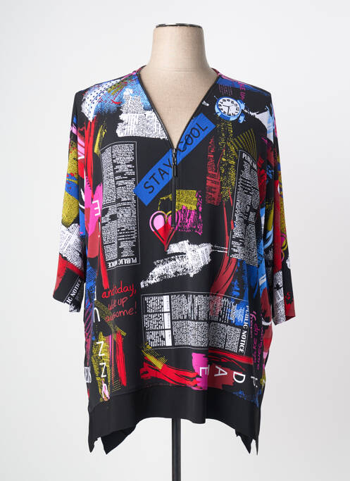 Tunique manches longues imprimé fantaisie noir JOSEPH RIBKOFF femme