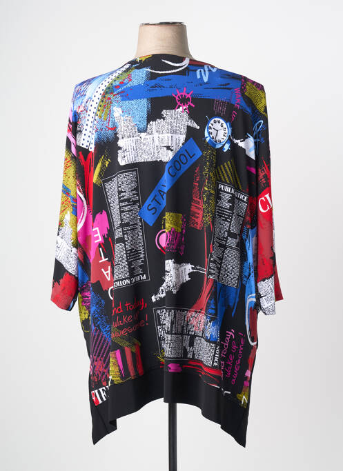 Tunique manches longues imprimé fantaisie noir JOSEPH RIBKOFF femme