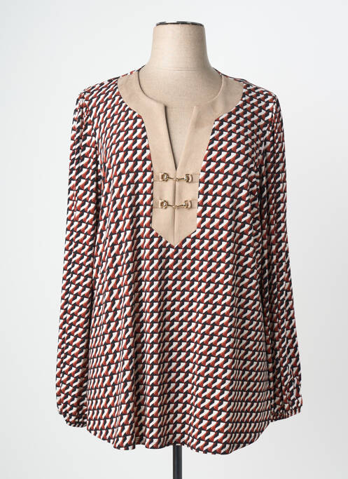 Top stretch manches longues marron JOSEPH RIBKOFF femme