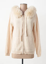 Gilet manches longues stretch beige ESTHEME femme