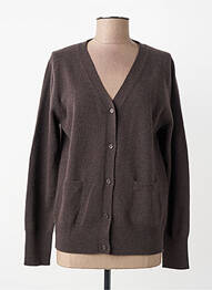 Gilet manches longues stretch marron ESTHEME femme