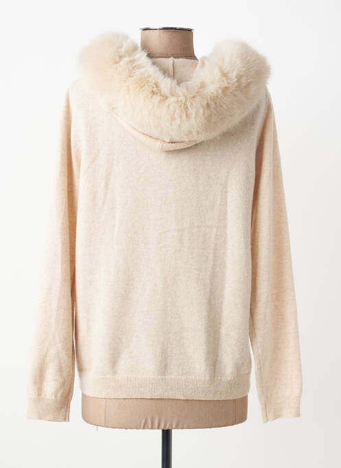 Gilet manches longues resserrée sur le bas beige ESTHEME femme