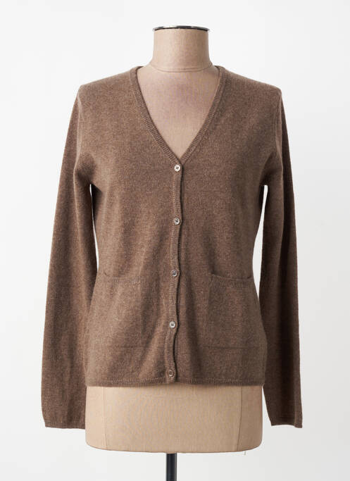 Gilet manches longues stretch marron ESTHEME femme