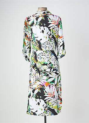 Robe mi-longue imprimé fleurs manches 3/4 noir JOSEPH RIBKOFF femme