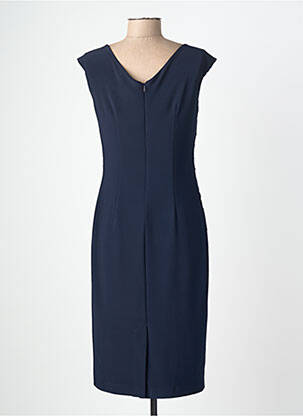 Robe mi-longue fermeture zippée au dos manches courtes bleu JOSEPH RIBKOFF femme