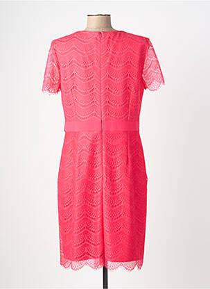 Robe mi-longue tissage crêpe manches courtes rose LINEA RAFFAELLI femme