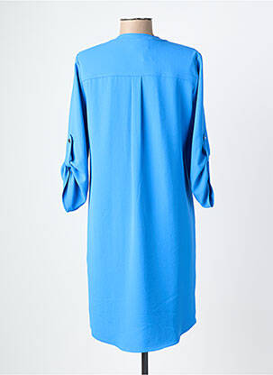 Robe courte coupe fluide manches 3/4 bleu JOSEPH RIBKOFF femme