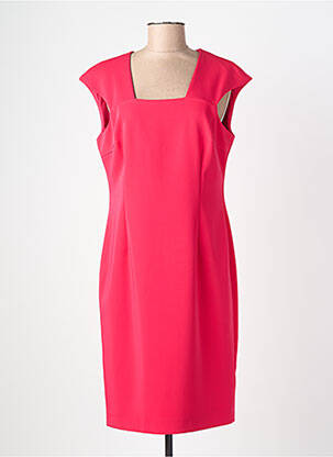Robe mi-longue tissage crêpe manches courtes rouge DIANA GALLESI femme