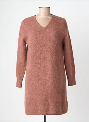 Robe pull col v manches longues rose ESTHEME femme