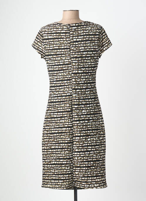 Robe mi-longue fermeture zippée au dos manches courtes vert JOSEPH RIBKOFF femme