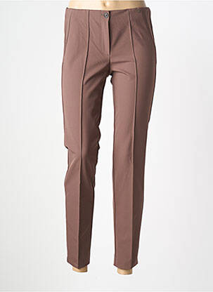 Pantalon 7/8 tissage popeline taille normale marron BASLER femme