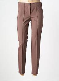 Pantalon 7/8 tissage popeline taille normale marron BASLER femme