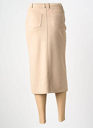 Jupe mi-longue coupe droite beige FUEGO WOMAN femme