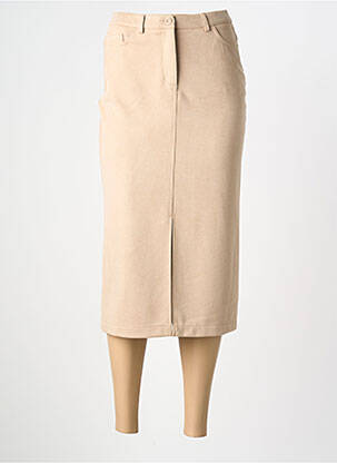 Jupe mi-longue coupe droite beige FUEGO WOMAN femme