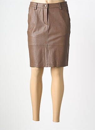 Jupe mi-longue coupe droite marron GARDEUR femme