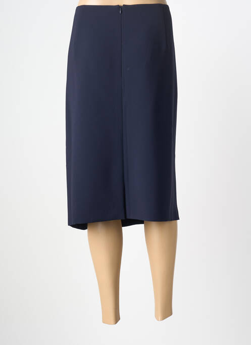 Jupe mi-longue taille à pinces bleu BASLER femme