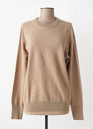 Pull coupe droite manches longues marron ESTHEME femme