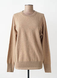 Pull col rond manches longues marron ESTHEME femme