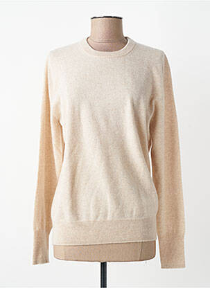 Pull col rond manches longues beige ESTHEME femme