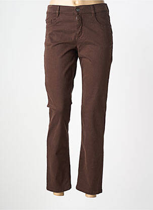 Jeans coupe slim stretch taille normale marron fonce GARDEUR femme