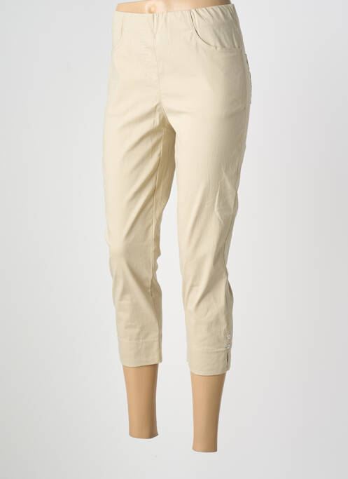 Pantacourt taille élastique taille normale beige ADELINA BY SCHEITER femme