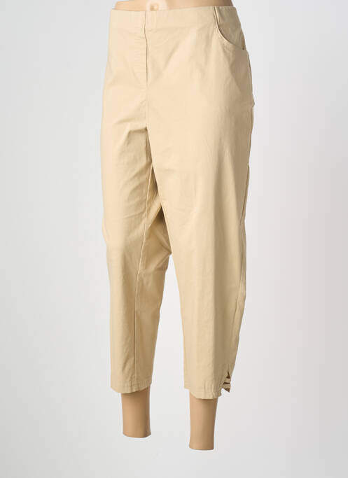 Pantacourt stretch taille normale beige ADELINA BY SCHEITER femme