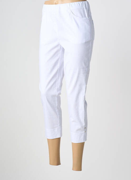 Pantacourt taille élastique taille normale blanc ADELINA BY SCHEITER femme