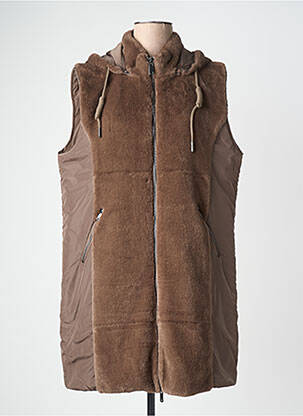 Doudoune poches a capuche marron ANANKE femme